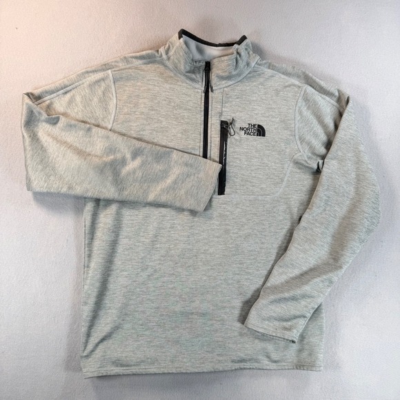 The North Face Other - The North Face Mens Quarter Zip Fleece Pullover Grey Heather Chest Pocket Medium